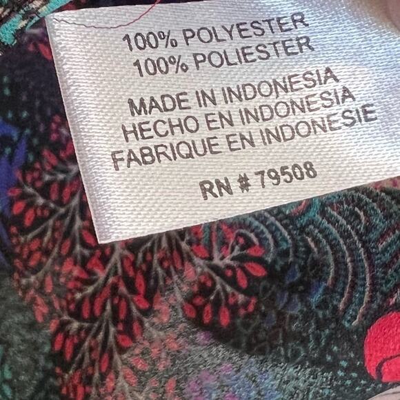 Violet + Claire black floral lightweight career office long bell sleeve blouse S - Picture 7 of 7